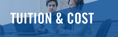 Image of Tuition & Cost with students in background for mobile use.