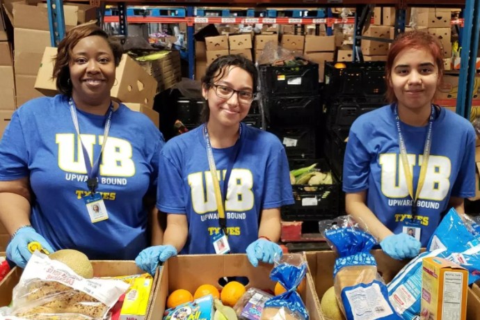 Photo of Texas Wesleyan Upward Bound volunteers at Community Food Bank